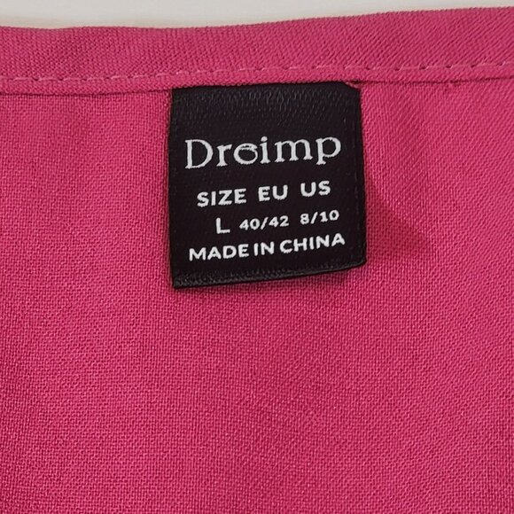 Dreimp Faux Wrap Top, Women L, Hot Pink, Dolman Sleeve, Elastic Waist, 90's, EUC - Picture 6 of 10